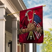 USA Turkey Friendship Patriotic Turkish Handshake House Flag, Double-Sided Outdoor Yard Decor 29.5 x 39.5 Inch