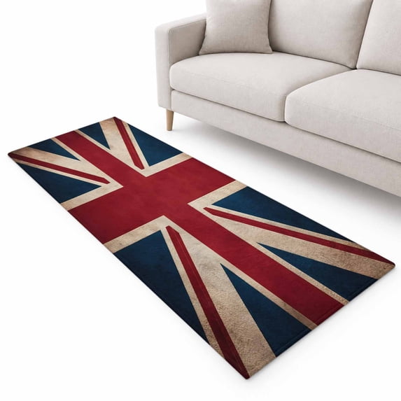 Flags Of The United Kingdom Runner Rug 2.6'x10', Vintage UK Flag Soft ...