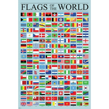Flags of the World Classroom Reference Chart National Countries Country Symbol Educational Teacher Learning Homeschool Display Supplies Teaching Aide Cool Wall Art Print Poster 12x18