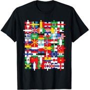 Flags of Countries of the World international flag puzzle T-Shirt