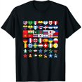 thumbnail image 1 of Flags of Countries of the Worlds in Geometric Shapes Womens T-Shirt Black X-Large, 1 of 5