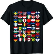 ANYAGE Flags of the Countries of the World,International Gift Short Sleeve T-Shirt