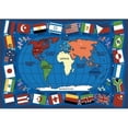 thumbnail image 1 of Flags of the World 5 ft.4 in. x 7 ft.8 in.  WearOn Nylon Machine Tufted- Cut Pile Educational Rug, 1 of 1