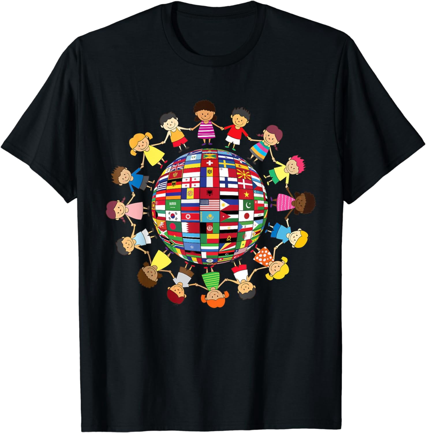 Flags of the World Cultural, Diversity Kids around the Globe T-Shirt ...