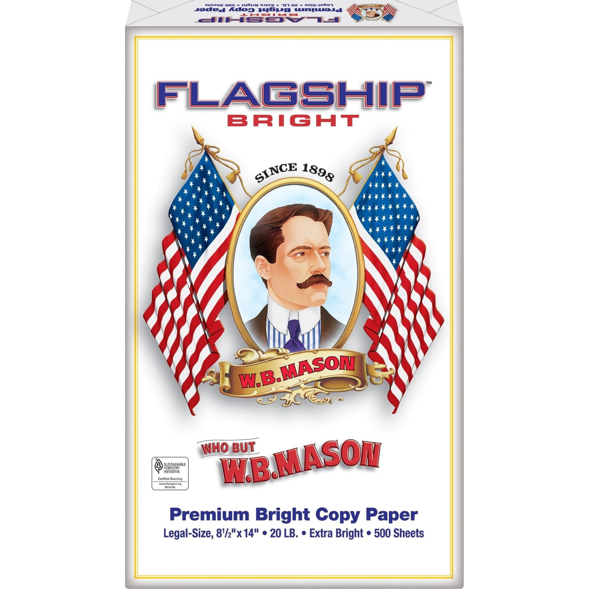Flagship Bright Copy Paper, 8.5" x 14" Legal, 20 lb., 10 Reams, 5,000 Sheets