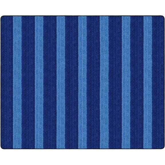 Flagship Carpets FA1006-58FS 10 ft. 6 x 13 ft. 2 Cozy Basketweave Stripe Classroom Rug, Blue - Rectangle