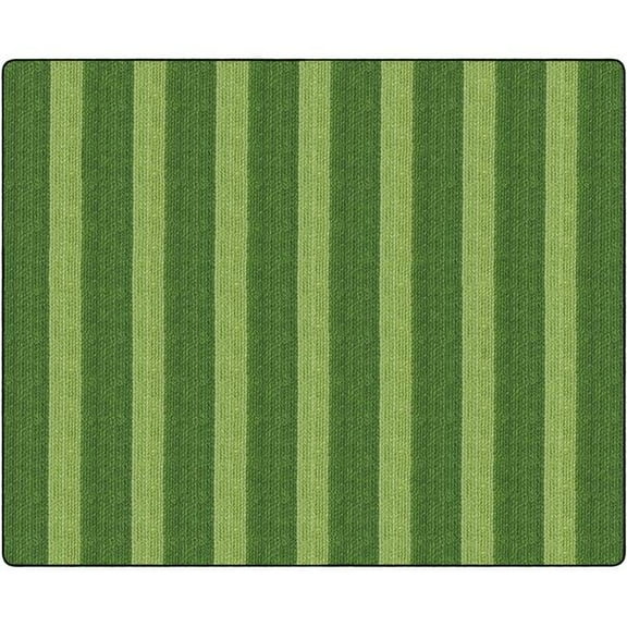 Flagship Carpets FA1007-58FS 10 ft. 6 x 13 ft. 2 Cozy Basketweave Stripe Classroom Rug, Green - Rectangle