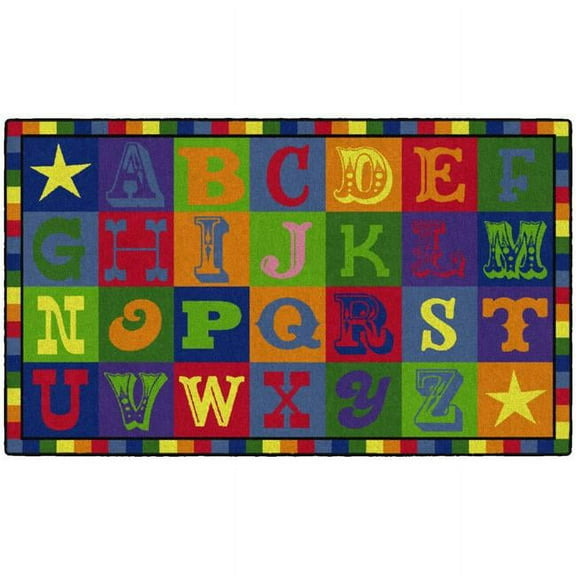 Flagship Carpets CE191-16W 3 x 5 ft. Early Blocks Rug - Rectangle