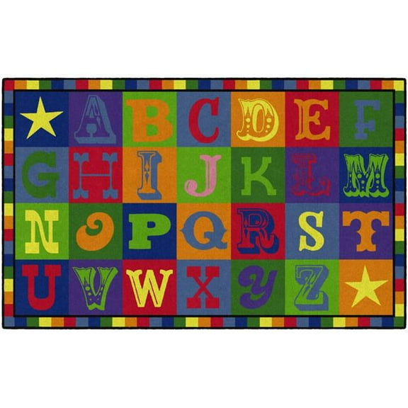 Flagship Carpets CE191-28W 5 x 8 ft. Early Blocks Rug - Rectangle