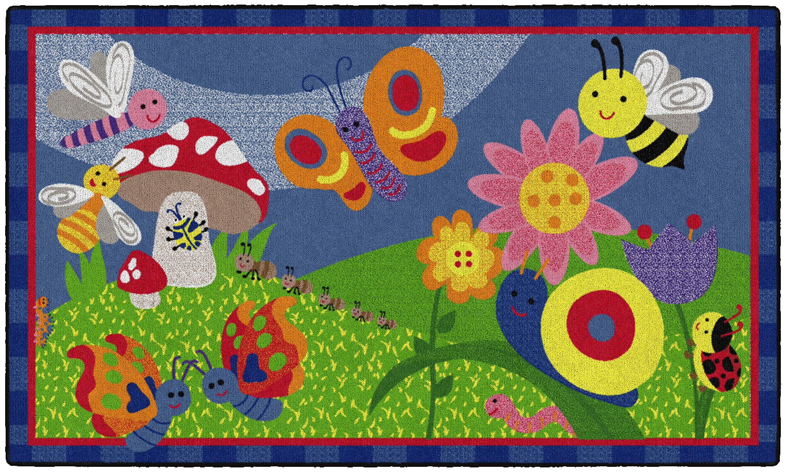 Flagship Carpets CE419-12W Rectangle Cutie Bugs, 3 ft. x 5 ft ...