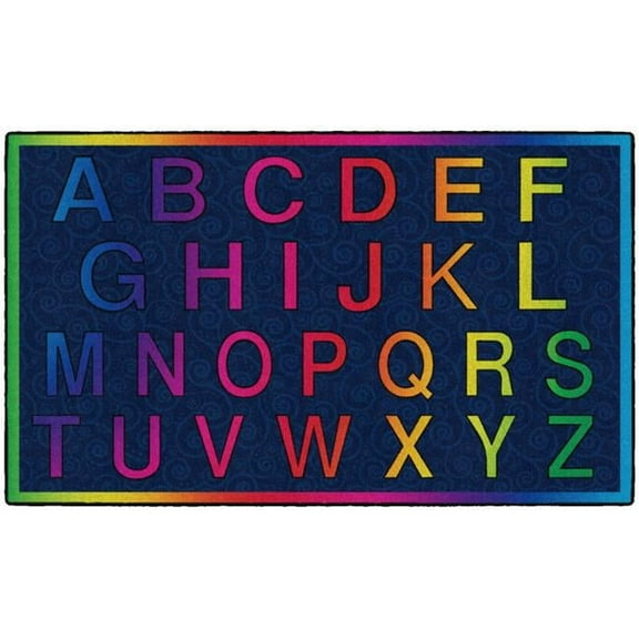 Flagship Carpets CE488-16W 3 x 5 Cheery Alphabet Rug - Rectangle