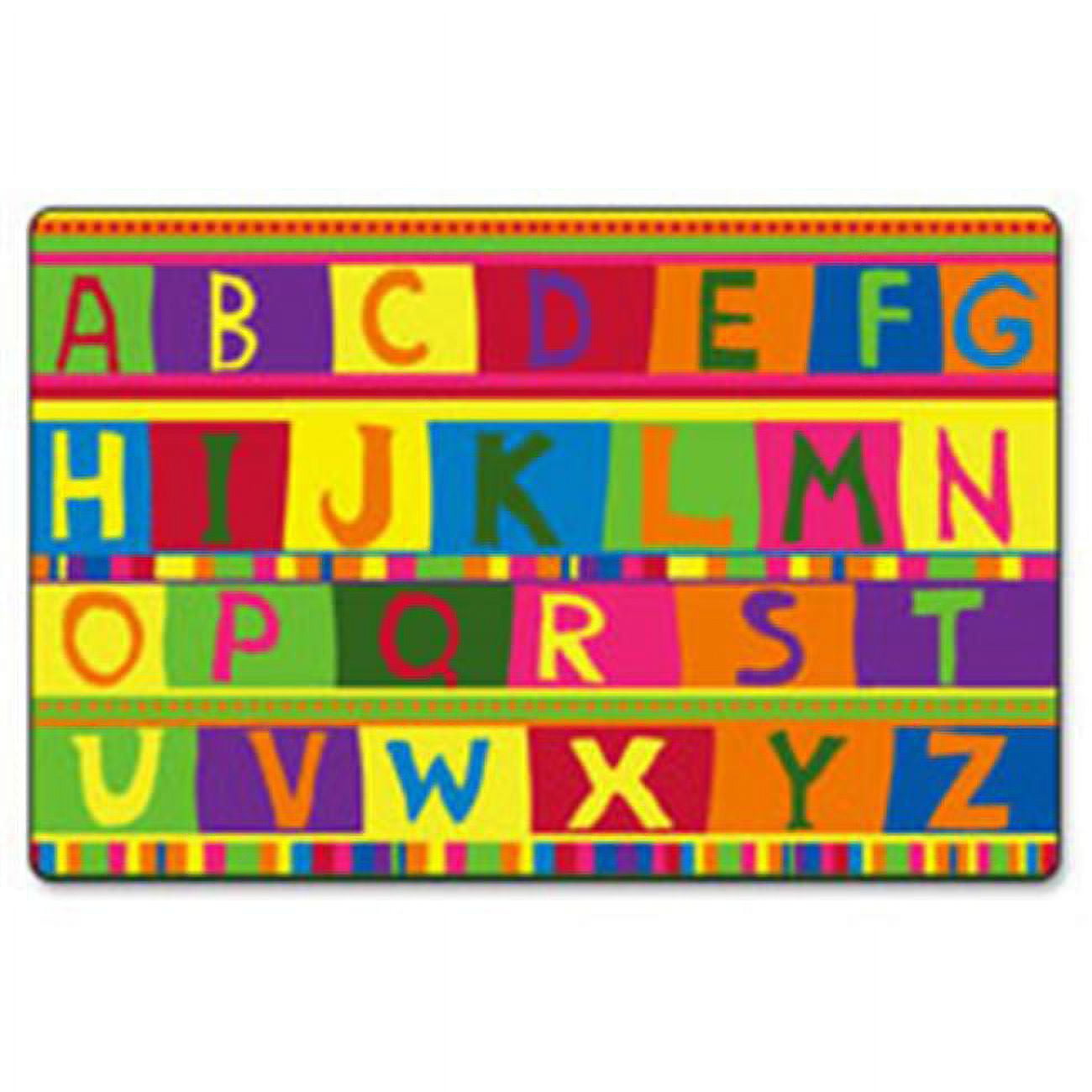 Multicolor Synthetic Non-slip Educational Kids Rug 4' x 6'