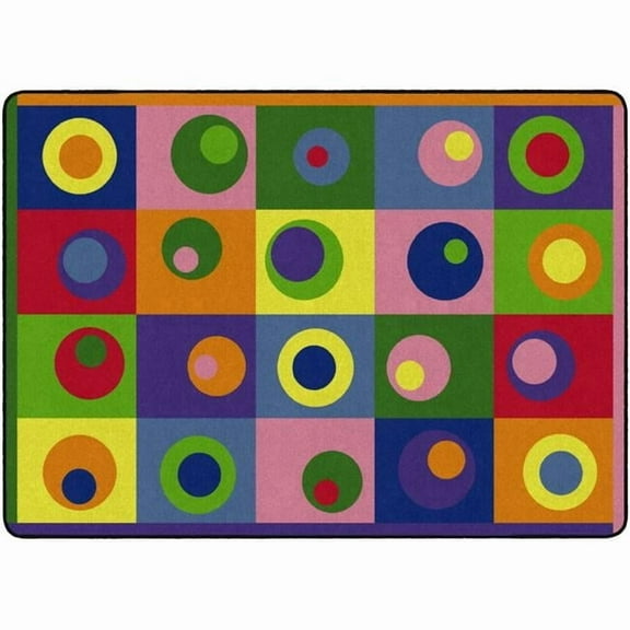 Flagship Carpets FE119-32A 5 ft. 10 in. x 8 ft. 4 in. Silly Circles Rug - Rectangle