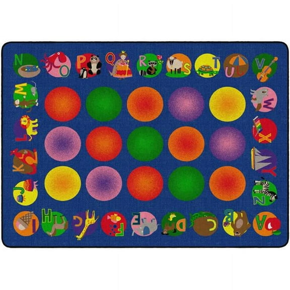 Flagship Carpets FE129-32A 5 ft. 10 in. x 8 ft. 4 in. Circletime Learning Rug - Rectangle