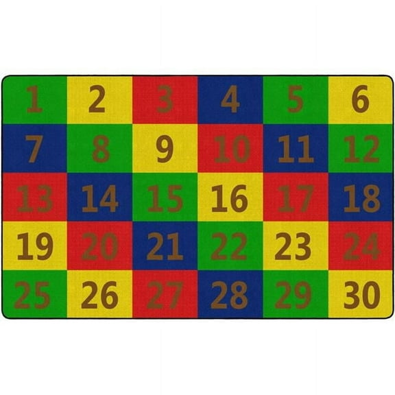 Flagship Carpets FE381-44A 7 ft. 6 x 12 Number Seating School Classroom Rug - Rectangle