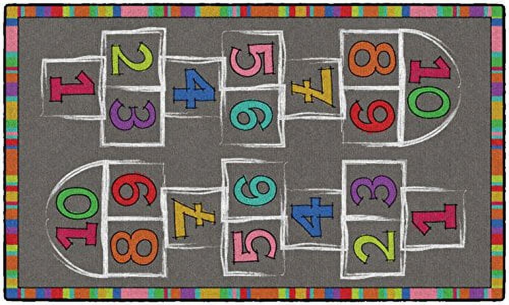 Hopscotch Multicolor Numbers Children's Activity Rug, 3' x 5'