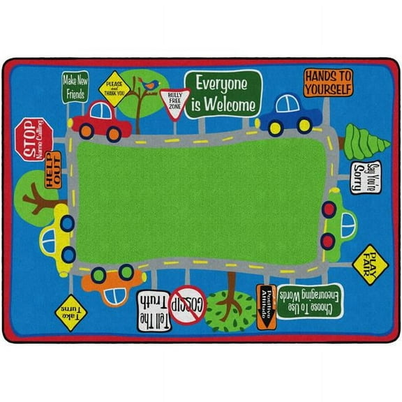 Flagship Carpets Kids Learning Essential Friendly Street Educational Rug Nylon Rectangle 6' x 8'4"