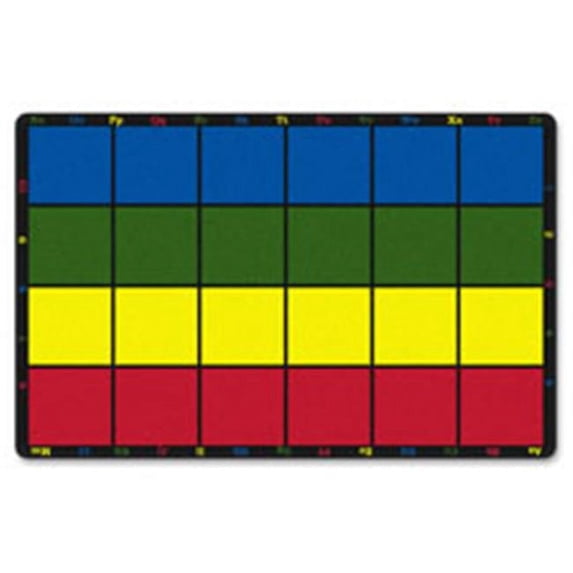 Flagship Carpets Learning Grid Colorful Numbers and Letters Kids Seating Area Rug for Classroom, Play Area Mat, Home Learning or Kids Room Carpet, 5'10" x 8'4", Seats 20