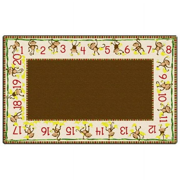 Flagship Carpets PE424-44 Rectangle Cushy 20 Counting Monkeys Carpet- 7 ft. 6 in. x 12 ft.