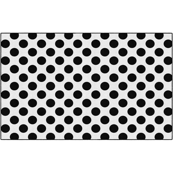 Flagship Carpets School Girl Style Simply Stylish Polka Dot Classroom Area Rug, 7'6"x12'