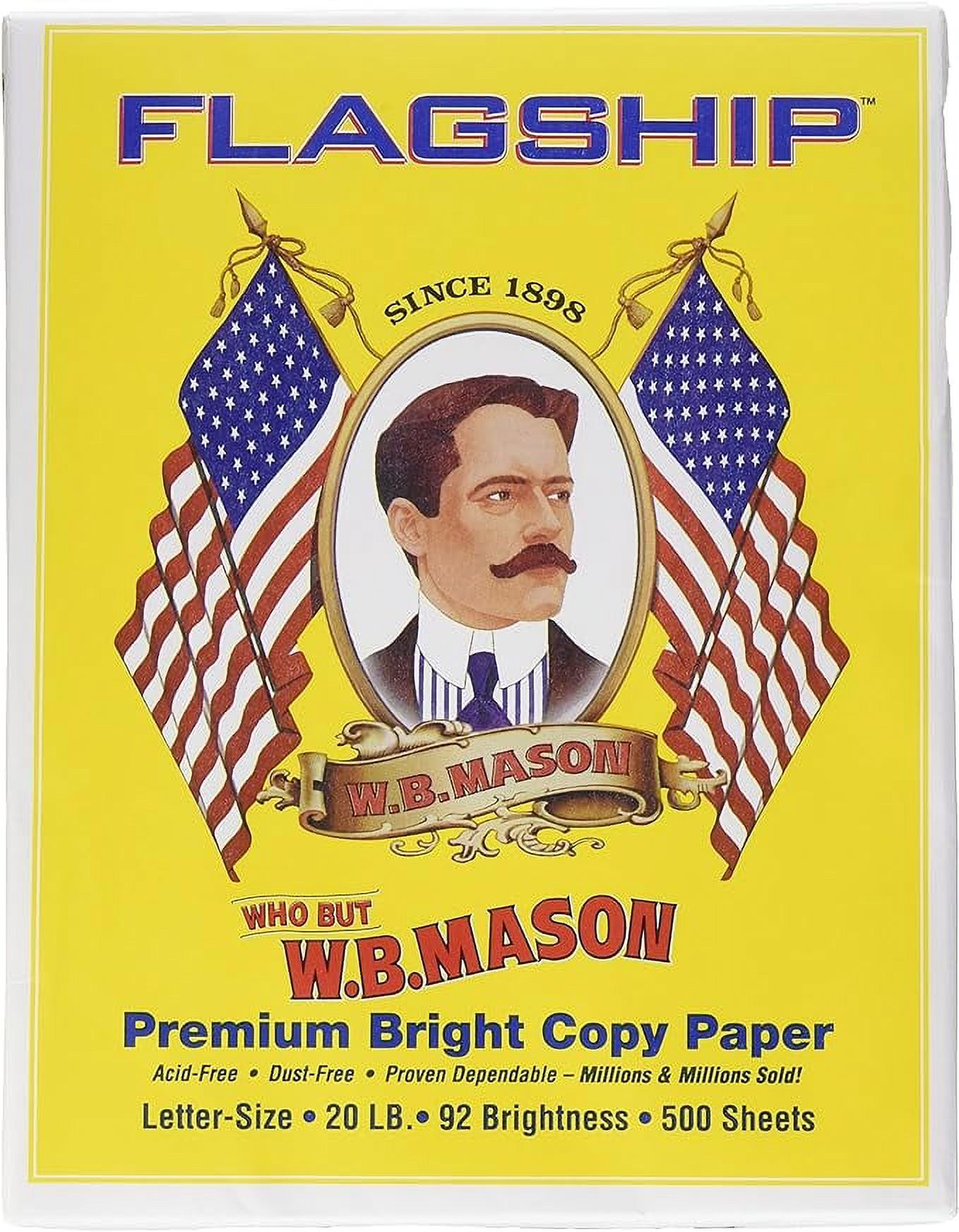Flagship Copy Paper by WB Mason, 92 Bright, 20 lb, 500 Sheets