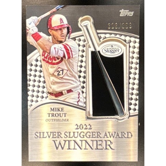 Near Mint or Better Topps Flagship Mike Trout SSP-MT 2022 Silver Slugger Patch