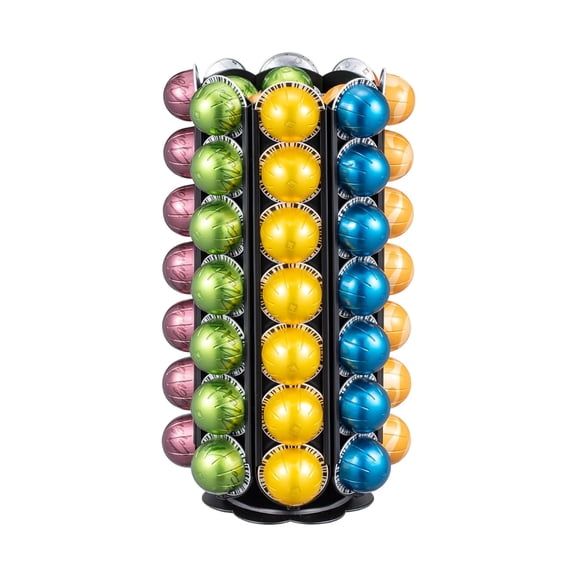 FlagShip for Nespresso Vertuo Pod Storage 360 Degrees Revolving Vertuo Pod Carousel Extra Storage Space,Huge Coffee Pod Organizer Black Metal 80+ Pods Capacity