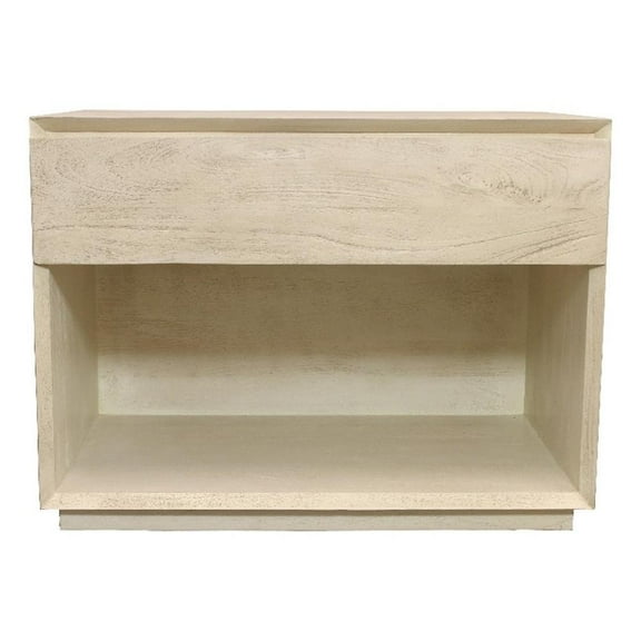 Flagstaff 1-Drawer Solid Wood 32" Nightstand in Stone Natural Finish