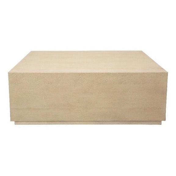 Flagstaff 48" Square Solid Wood Cocktail Table in Stone Natural Finish