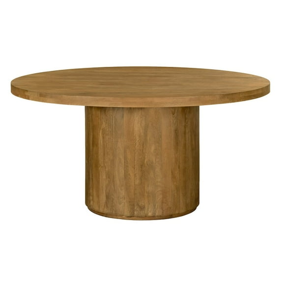 Flagstaff 60" Round Dining Table in a Modern Spice Tan Finish on Solid Wood
