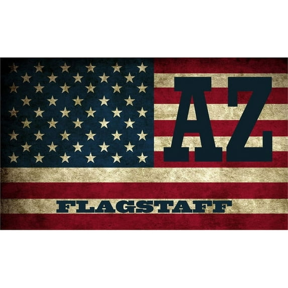 Flagstaff AZ Arizona Coconino County Vintage US Flag Decal Bumper Sticker 3M Vinyl 3" x 5"