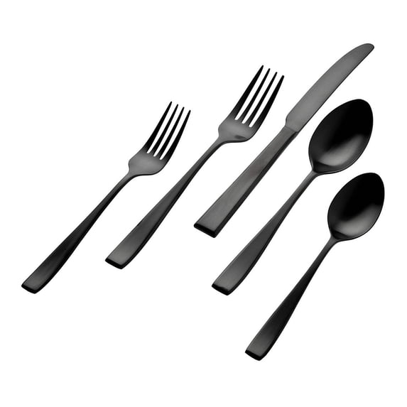 Flagstaff Matte Black 18/0 Stainless Steel 20 Piece Flatware Set, Service For 4