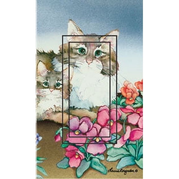 Flagstone Felines Single Rocker SwitchStix Peel and Stick Art Deco Switch Plate Cover Applique Washable Heat/Steam/Water-Resistant - 1 unit