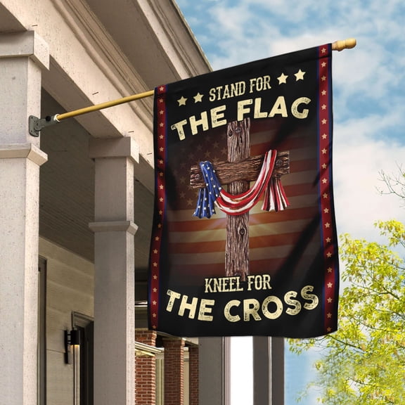 Flagwix American Christian Cross Flag - 29.5" x 39.5" Outdoor Decor House Garden Flag - Heavy Duty Double Sided Canvas Fabric Flag - July 4 Stand for the Flag Art Decoration For Wall, Porch, Yard