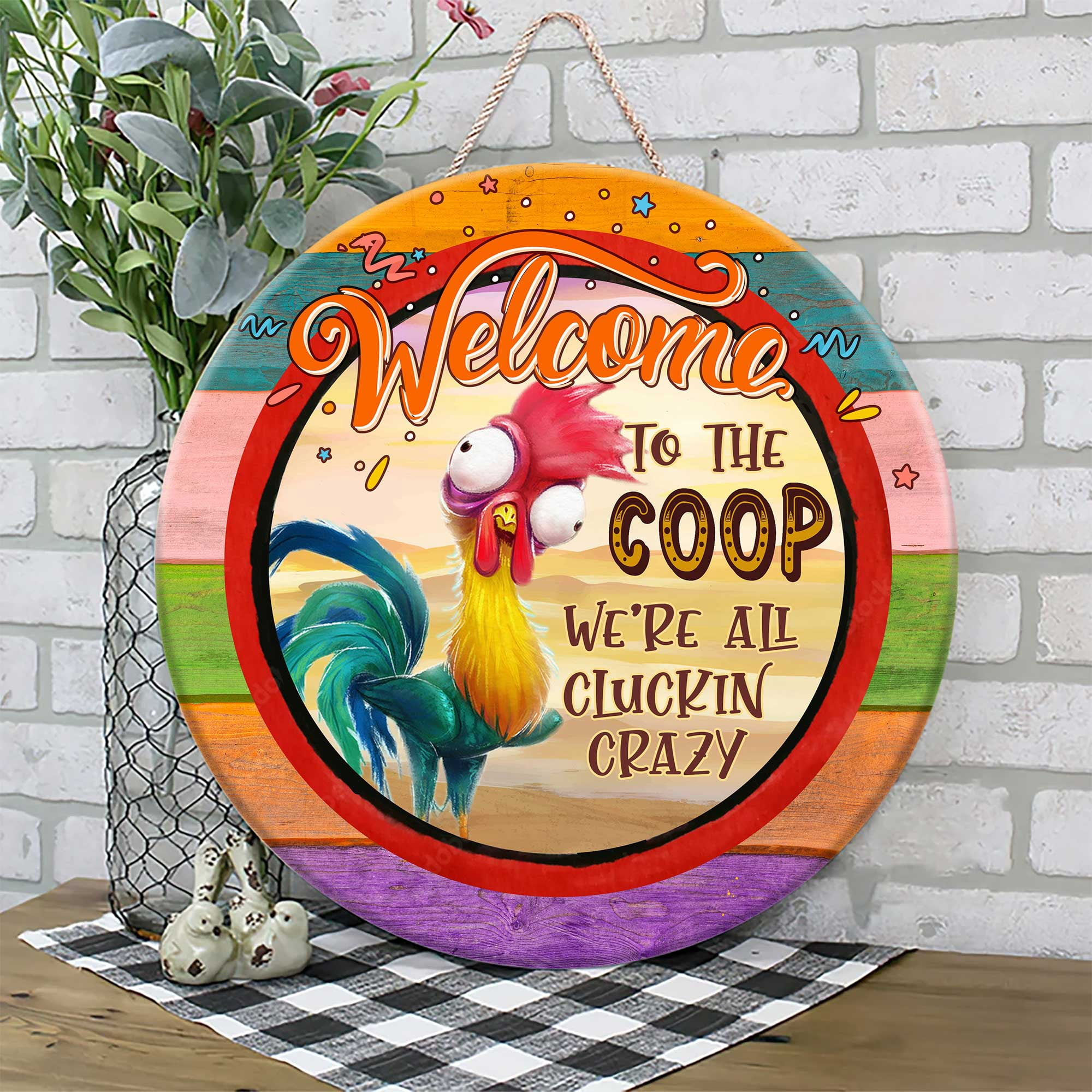 Flagwix Back To School Sign, Round Wooden Teacher Sign, Classroom Decor ...