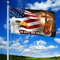 thumbnail image 1 of Flagwix Jesus American Flag Bald Eagle In God We Trust, Durable Brass Grommets 5x8 ft, 1 of 5