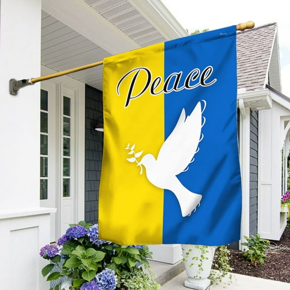Flagwix Ukrainian Flag Peace Ukraine Dove Flag TRV1891F Ukraine Flags, Indoor Outdoor Decoration - Garden Flag (11.5" x 17.5")