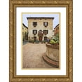 thumbnail image 1 of Flaherty, Dennis 11x14 Gold Ornate Wood Framed with Double Matting Museum Art Print Titled - A local restaurant in a Piazza, Pienza, Italy, 1 of 4
