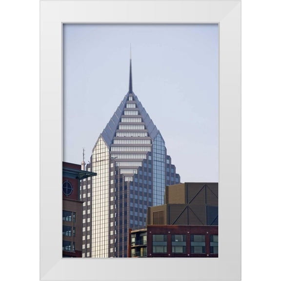 Flaherty, Dennis 11x14 White Modern Wood Framed Museum Art Print Titled - Illinois, Chicago Skyscrapers in downtown