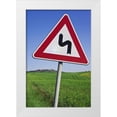 thumbnail image 1 of Flaherty, Dennis 11x14 White Modern Wood Framed Museum Art Print Titled - Italy, Tuscany, Pienza Road sign warning, 1 of 4