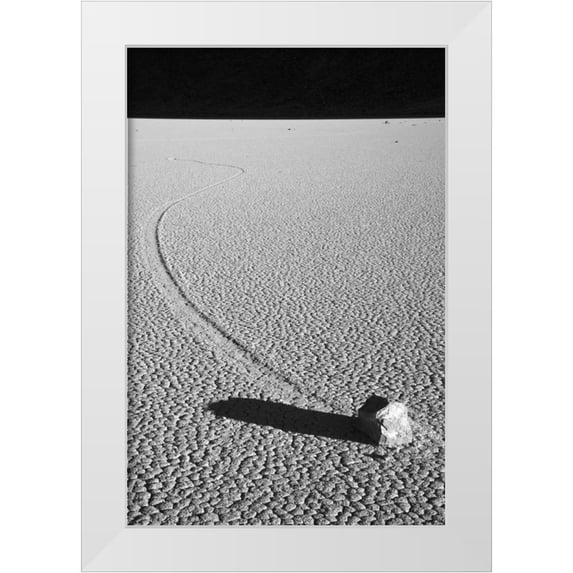Flaherty, Dennis 13x18 White Modern Wood Framed Museum Art Print Titled - CA, Death Valley Sliding rock at the Racetrack