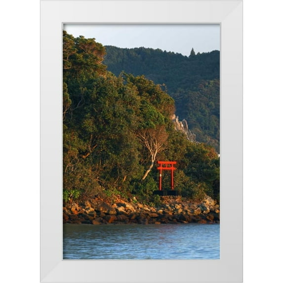 Flaherty, Dennis 13x18 White Modern Wood Framed Museum Art Print Titled - Japan, Wakagama A Torii Gate on hillside
