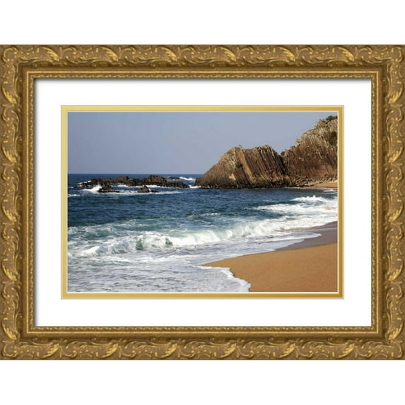 Flaherty, Dennis 14x11 Gold Ornate Wood Framed with Double Matting Museum Art Print Titled - Asia, Japan Ocean beach in Kyoto Prefecture