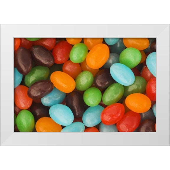 Flaherty, Dennis 14x11 White Modern Wood Framed Museum Art Print Titled - Colorful assortment of jelly bean candy