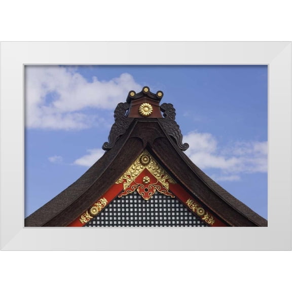 Flaherty, Dennis 14x11 White Modern Wood Framed Museum Art Print Titled - Japan, Kyoto Fushimi-Inari-Taisha Shrine roof