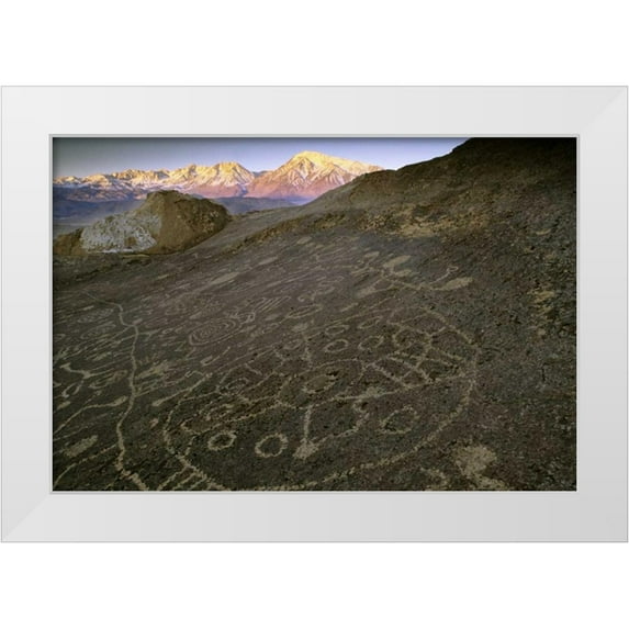 Flaherty, Dennis 14x11 White Modern Wood Framed Museum Art Print Titled - Nevada Sierra Nevada, Great Basin, Petroglyphs