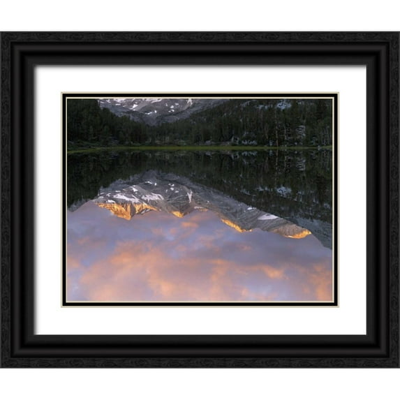 Flaherty, Dennis 14x12 Black Ornate Wood Framed with Double Matting Museum Art Print Titled - USA, California Marsh Lake at sunrise