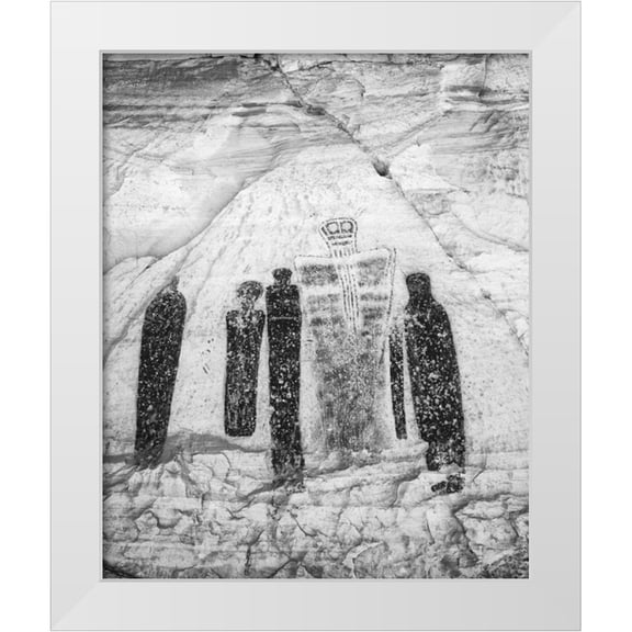Flaherty, Dennis 15x18 White Modern Wood Framed Museum Art Print Titled - UT, Canyonlands NP, Horseshoe Canyon Pictographs