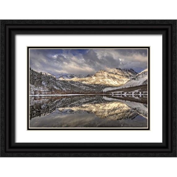 Flaherty, Dennis 18x13 Black Ornate Wood Framed with Double Matting Museum Art Print Titled - California, Sierra Nevada Spring at North Lake