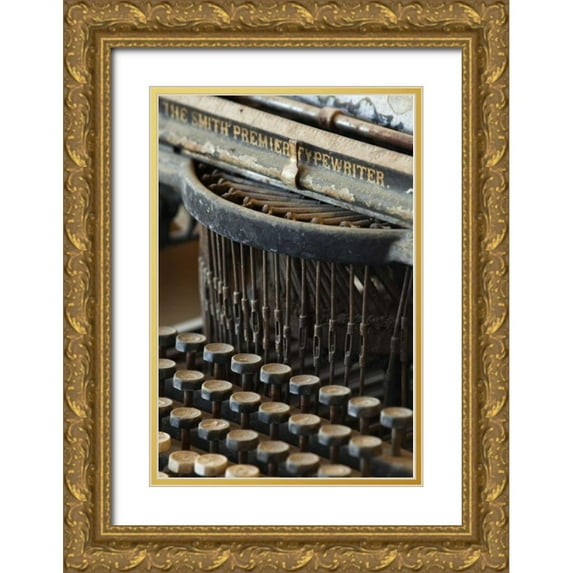 Flaherty, Dennis 23x32 Gold Ornate Wood Framed with Double Matting Museum Art Print Titled - CA, Bodie State Historic Park Old typewriter